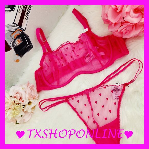 💗👙Victoria’s Secret Wink Unlined Scoop Bra and Strappy Thong Set👙💗 - Picture 8 of 8